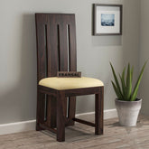 Woodora Solid Sheesham Wood Chair With Cushion (Walnut Finish)